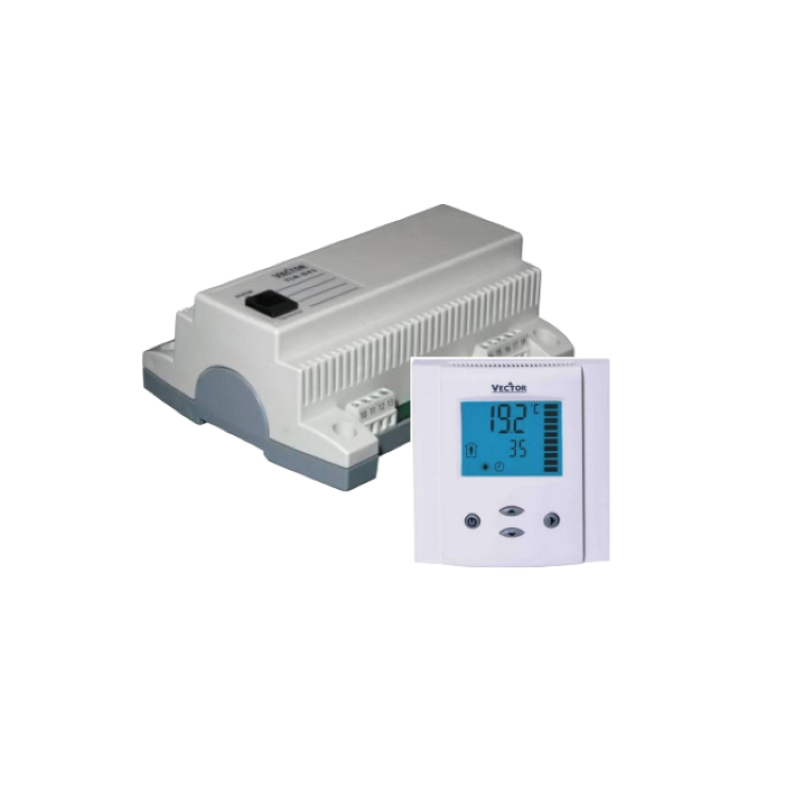 Universal air conditioner control system with PCB, wall mounted control and remote control