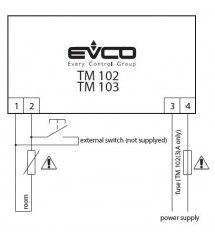 Digital Thermometer 12V EVCO TM102N2